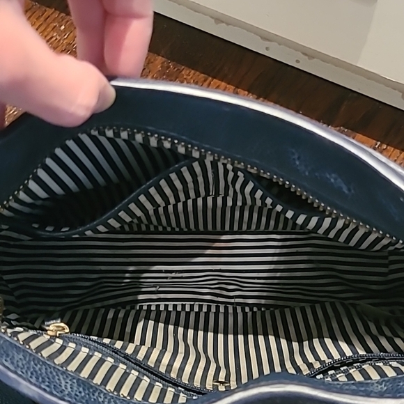 Kate Spade Navy Leather "Orchard Street - Small Hemsley" Crossbody Bag - Picture 5 of 16